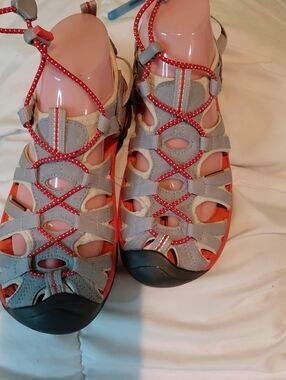 Keen Women's Gray and Orange Strappy Outdoor Sandals